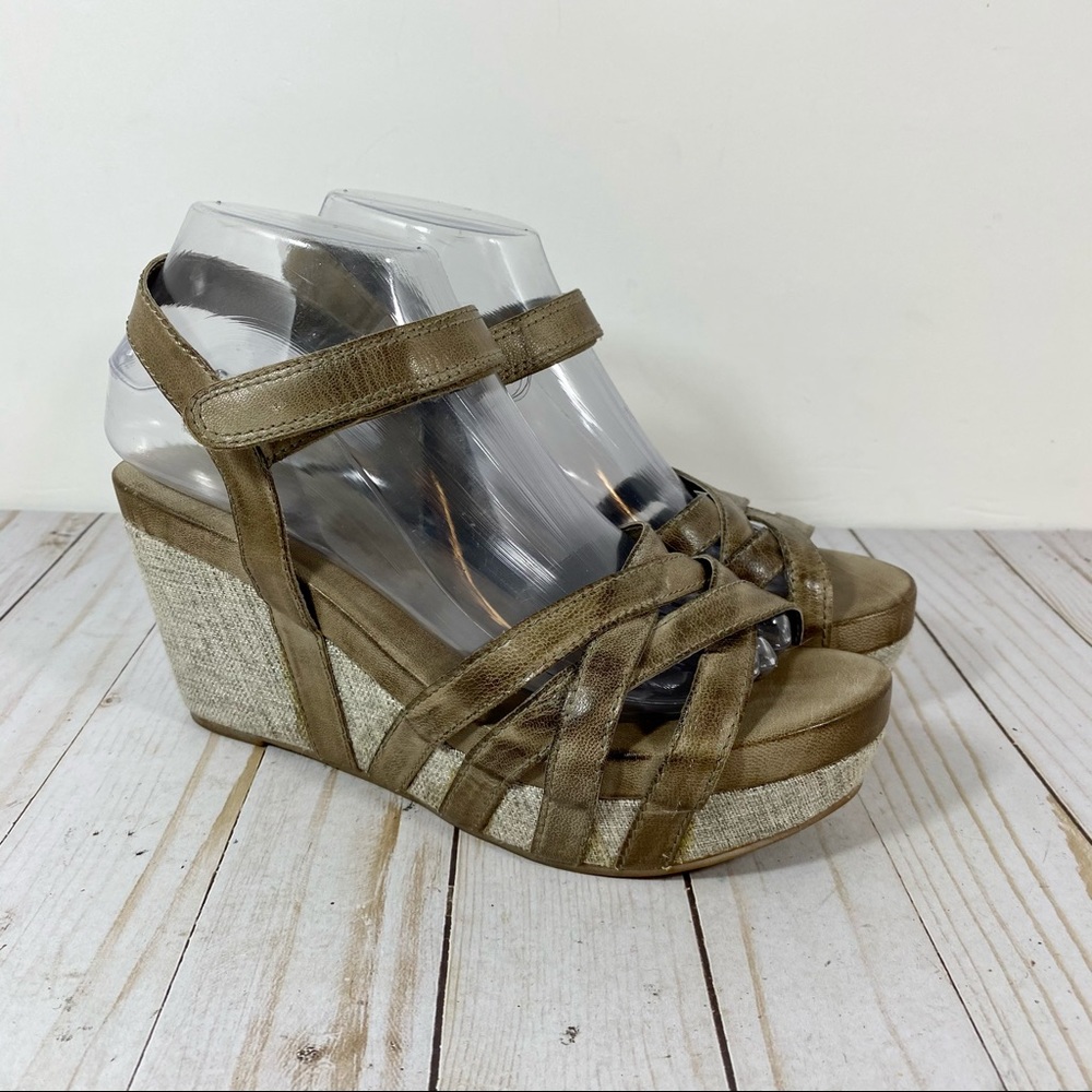 Antelope Platform Wedge Sandals Tan Leather 38
